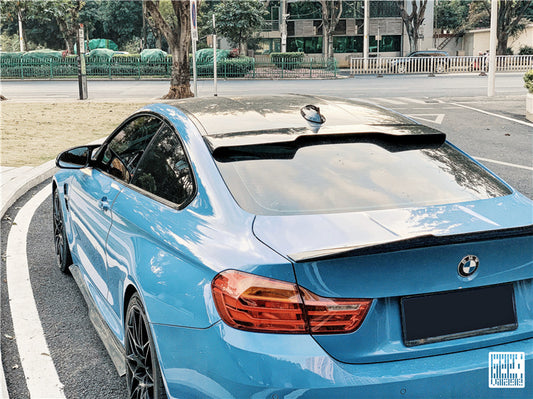 BMW 4 Series 440i 435i 430i 428i F32 Coupe 2014 2015 2016 2017 2018 2019 2020 & M4 F82 Coupe 2014 2015 2016 2017 2018 2019 2020 with Aftermarket Parts - Rear Roof Spoiler Carbon Fiber from Geex Village