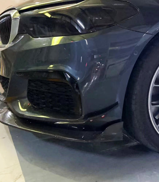 BMW 5 Series M550 540 530 (with M-package bumper, does not fit base model) G30 Pre-LCI 2017 2018 2019 2020 with Aftermarket Parts - Front Canards Carbon Fiber from Geex Village
