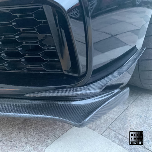 BMW 5 Series M550 540 530 (with M-package bumper, does not fit base model) G30 Pre-LCI 2017 2018 2019 2020 with Aftermarket Parts - Front Canards Carbon Fiber from Geex Village
