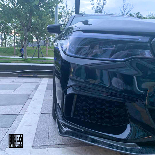 BMW 5 Series M550 540 530 (with M-package bumper, does not fit base model) G30 Pre-LCI 2017 2018 2019 2020 with Aftermarket Parts - Front Canards Carbon Fiber from Geex Village
