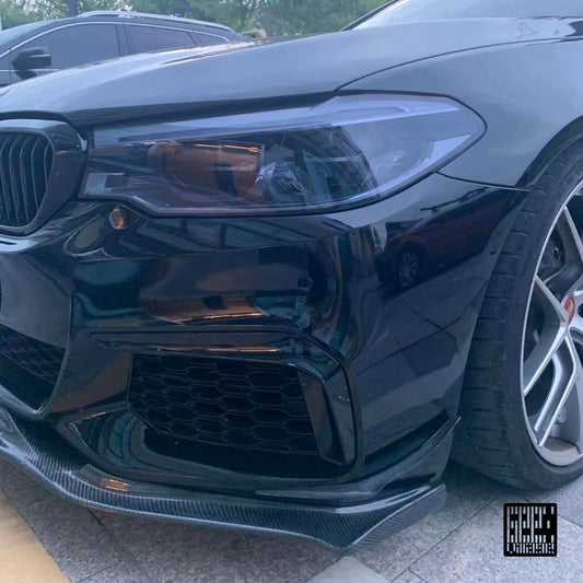 BMW 5 Series M550 540 530 (with M-package bumper, does not fit base model) G30 Pre-LCI 2017 2018 2019 2020 with Aftermarket Parts - Front Canards Carbon Fiber from Geex Village