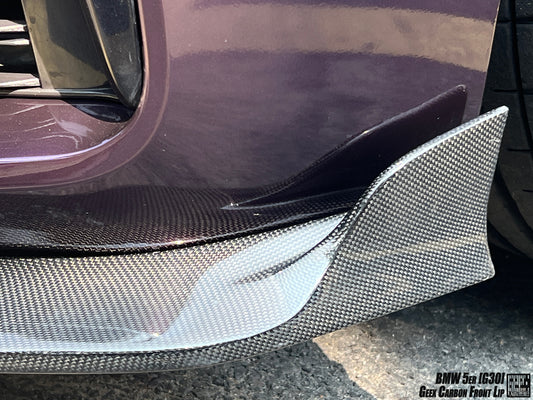 BMW 5 Series M550 540 530 (with M-package bumper, does not fit base model) G30 Pre-LCI 2017 2018 2019 2020 with Aftermarket Parts - Front Lip Carbon Fiber from Geex Village