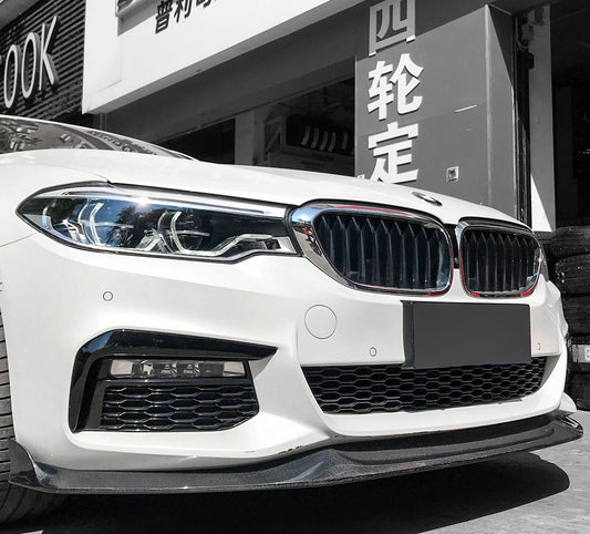 BMW 5 Series M550 540 530 (with M-package bumper, does not fit base model) G30 Pre-LCI 2017 2018 2019 2020 with Aftermarket Parts - Front Lip Carbon Fiber from Geex Village