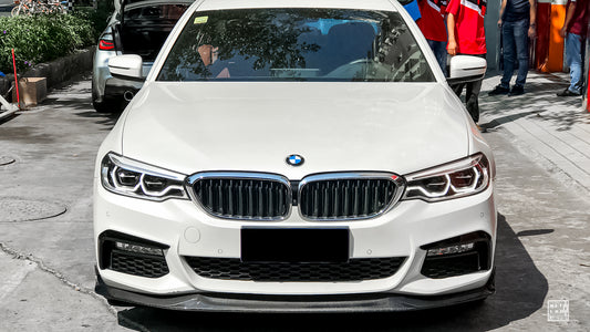 BMW 5 Series M550 540 530 (with M-package bumper, does not fit base model) G30 Pre-LCI 2017 2018 2019 2020 with Aftermarket Parts - Front Lip Carbon Fiber from Geex Village