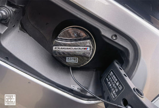 BMW M3 M3C M3CS F80 F81 2014 2015 2016 2017 2018 & M4 M4C M4CS M4CSL F82 F83 2014 2015 2016 2017 2018 2019 2020 with Aftermarket Parts - MP M Performance Style Fuel Filler Cap Carbon Fiber from Geex Village
