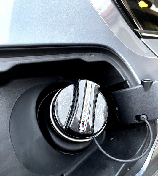 BMW M3 M3C M3CS F80 F81 2014 2015 2016 2017 2018 & M4 M4C M4CS M4CSL F82 F83 2014 2015 2016 2017 2018 2019 2020 with Aftermarket Parts - MP M Performance Style Fuel Filler Cap Carbon Fiber from Geex Village