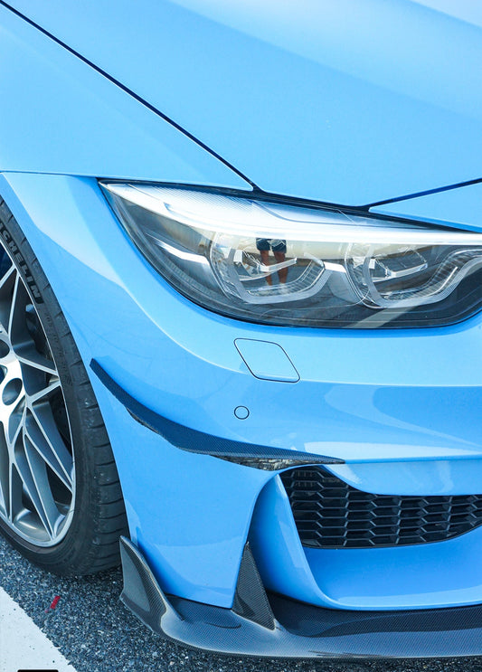 BMW M3CS M3C M3 F81 F80 2014 2015 2016 2017 2018 & M4CS M4C M4 F83 F82 2014 2015 2016 2017 2018 2019 2020 with Aftermarket Parts - Front Canards Carbon Fiber from Geex Village