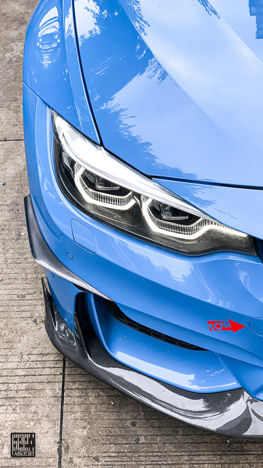 BMW M3CS M3C M3 F81 F80 2014 2015 2016 2017 2018 & M4CS M4C M4 F83 F82 2014 2015 2016 2017 2018 2019 2020 with Aftermarket Parts - Front Canards Carbon Fiber from Geex Village