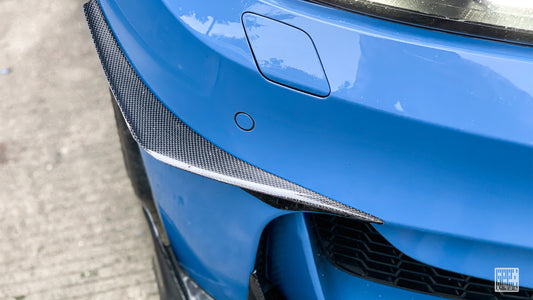 BMW M3CS M3C M3 F81 F80 2014 2015 2016 2017 2018 & M4CS M4C M4 F83 F82 2014 2015 2016 2017 2018 2019 2020 with Aftermarket Parts - Front Canards Carbon Fiber from Geex Village