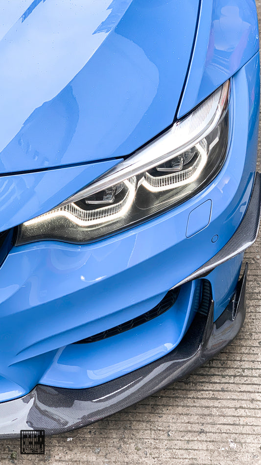 BMW M3CS M3C M3 F81 F80 2014 2015 2016 2017 2018 & M4CS M4C M4 F83 F82 2014 2015 2016 2017 2018 2019 2020 with Aftermarket Parts - Front Canards Carbon Fiber from Geex Village