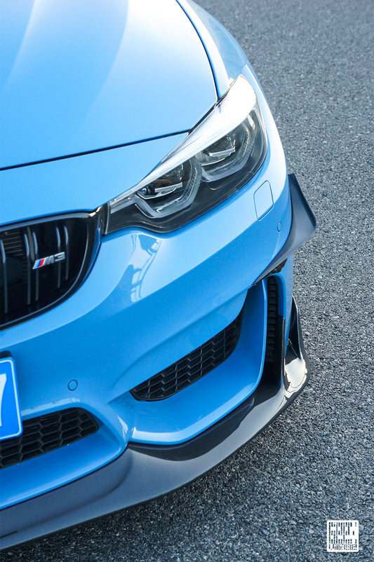 BMW M3CS M3C M3 F81 F80 2014 2015 2016 2017 2018 & M4CS M4C M4 F83 F82 2014 2015 2016 2017 2018 2019 2020 with Aftermarket Parts - Front Canards Carbon Fiber from Geex Village