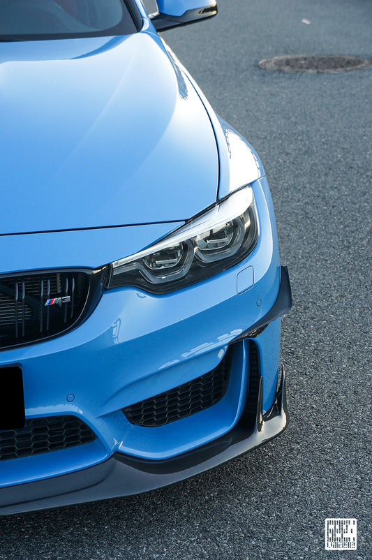 BMW M3CS M3C M3 F81 F80 2014 2015 2016 2017 2018 & M4CS M4C M4 F83 F82 2014 2015 2016 2017 2018 2019 2020 with Aftermarket Parts - Front Canards Carbon Fiber from Geex Village