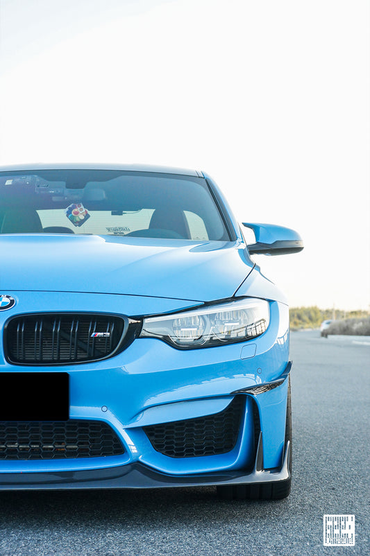 BMW M3CS M3C M3 F81 F80 2014 2015 2016 2017 2018 & M4CS M4C M4 F83 F82 2014 2015 2016 2017 2018 2019 2020 with Aftermarket Parts - Front Canards Carbon Fiber from Geex Village