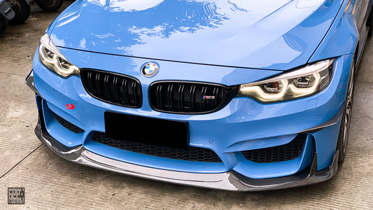BMW M3CS M3C M3 F81 F80 2014 2015 2016 2017 2018 & M4CS M4C M4 F83 F82 2014 2015 2016 2017 2018 2019 2020 with Aftermarket Parts - Front Lip Carbon Fiber from Geex Village