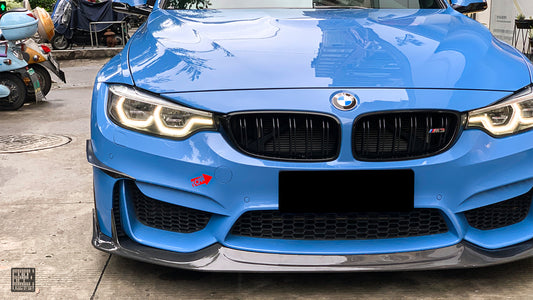 BMW M3CS M3C M3 F81 F80 2014 2015 2016 2017 2018 & M4CS M4C M4 F83 F82 2014 2015 2016 2017 2018 2019 2020 with Aftermarket Parts - Front Lip Carbon Fiber from Geex Village