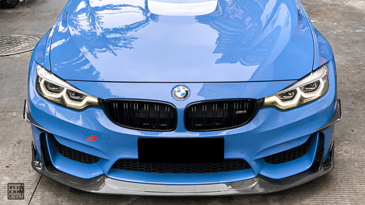 BMW M3CS M3C M3 F81 F80 2014 2015 2016 2017 2018 & M4CS M4C M4 F83 F82 2014 2015 2016 2017 2018 2019 2020 with Aftermarket Parts - Front Lip Carbon Fiber from Geex Village