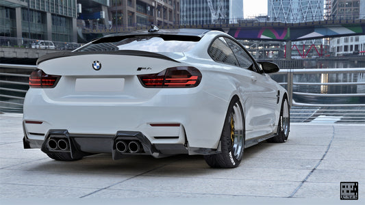 BMW M3CS M3C M3 F81 F80 2014 2015 2016 2017 2018 & M4CS M4C M4 F83 F82 2014 2015 2016 2017 2018 2019 2020 with Aftermarket Parts - Rear Canards Carbon Fiber from Geex Village