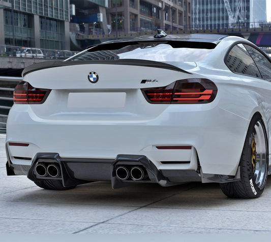 BMW M3CS M3C M3 F81 F80 2014 2015 2016 2017 2018 & M4CS M4C M4 F83 F82 2014 2015 2016 2017 2018 2019 2020 with Aftermarket Parts - Rear Diffuser & Rear Diffuser Undertray Pre-preg Carbon Fiber from Geex Village