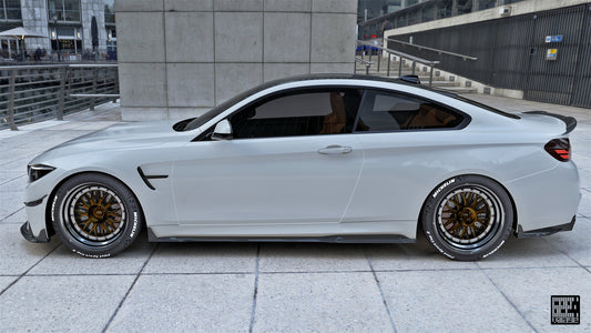 BMW M3CS M3C M3 F81 F80 2014 2015 2016 2017 2018 & M4CS M4C M4 F83 F82 2014 2015 2016 2017 2018 2019 2020 with Aftermarket Parts - Side Skirts Carbon Fiber from Geex Village