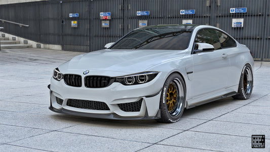 BMW M3CS M3C M3 F81 F80 2014 2015 2016 2017 2018 & M4CS M4C M4 F83 F82 2014 2015 2016 2017 2018 2019 2020 with Aftermarket Parts - Side Skirts Carbon Fiber from Geex Village