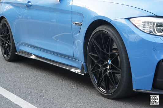 BMW M3CS M3C M3 F81 F80 2014 2015 2016 2017 2018 & M4CS M4C M4 F83 F82 2014 2015 2016 2017 2018 2019 2020 with Aftermarket Parts - Side Skirts Carbon Fiber from Geex Village