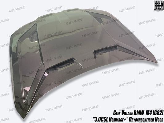 BMW M3CS M3C M3 G80 G81 2021-ON & M4CSL M4CS M4C M4 G82 G83 2021-ON with Aftermarket Parts - Hommage+ Hood Carbon Fiber from Geex Village