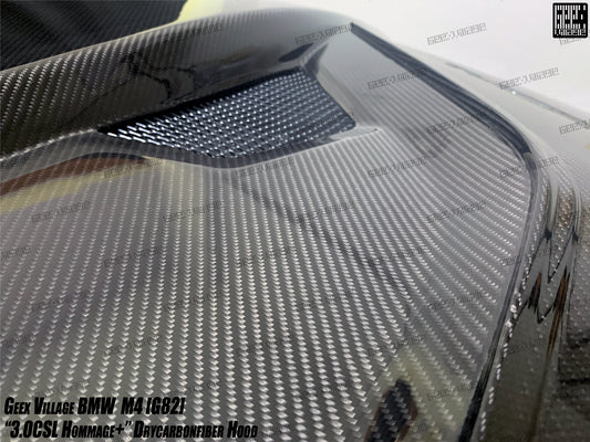 BMW M3CS M3C M3 G80 G81 2021-ON & M4CSL M4CS M4C M4 G82 G83 2021-ON with Aftermarket Parts - Hommage+ Hood Carbon Fiber from Geex Village