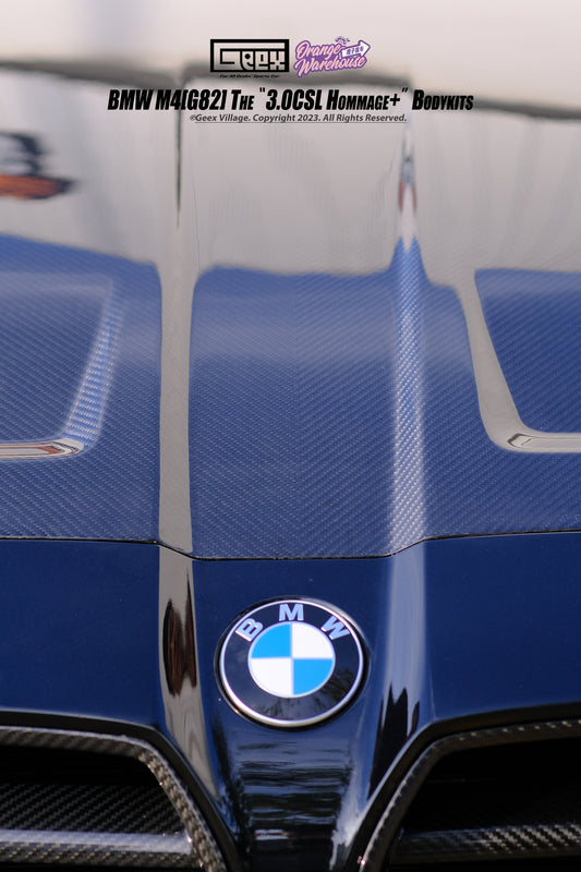 BMW M3CS M3C M3 G80 G81 2021-ON & M4CSL M4CS M4C M4 G82 G83 2021-ON with Aftermarket Parts - Hommage+ Hood Carbon Fiber from Geex Village