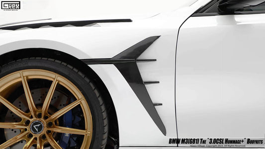 BMW M3CS M3C M3 G80 G81 2021-ON with Aftermarket Parts - Hommage+ Front Fenders Carbon Fiber from Geex Village