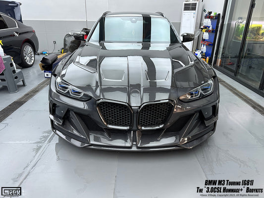 BMW M3CS M3C M3 G80 G81 2021-ON & M4CSL M4CS M4C M4 G82 G83 2021-ON with Aftermarket Parts - Front Bumper Kit Carbon Fiber from Geex Village