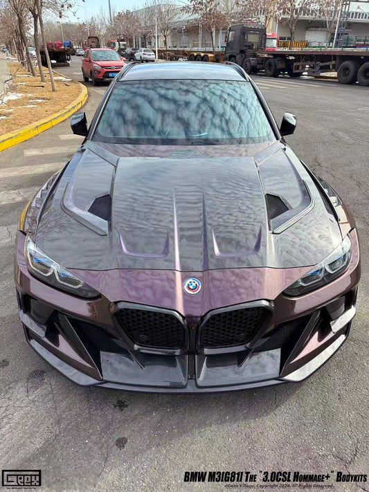 BMW M3CS M3C M3 G80 G81 2021-ON & M4CSL M4CS M4C M4 G82 G83 2021-ON with Aftermarket Parts - Front Bumper Kit Carbon Fiber from Geex Village