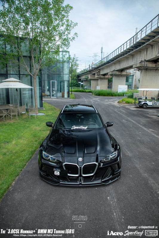 BMW M3CS M3C M3 G80 G81 2021-ON & M4CSL M4CS M4C M4 G82 G83 2021-ON with Aftermarket Parts - Front Bumper Kit Carbon Fiber from Geex Village