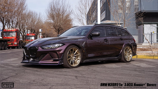 BMW M3CS M3C M3 G80 G81 2021-ON & M4CSL M4CS M4C M4 G82 G83 2021-ON with Aftermarket Parts - Front Bumper Kit Carbon Fiber from Geex Village