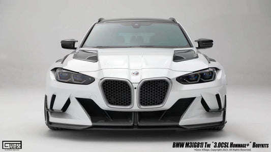BMW M3CS M3C M3 G80 G81 2021-ON & M4CSL M4CS M4C M4 G82 G83 2021-ON with Aftermarket Parts - Front Bumper Kit Carbon Fiber from Geex Village