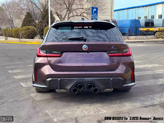 BMW M3CS M3C M3 G81 2021-ON & 3 Series M340i 330i G21 (Fits Both Pre-LCI & LCI) 2019-ON with Aftermarket Parts - Hommage+ Rear Roof Spoiler Carbon Fiber from Geex Village