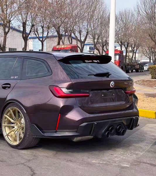 BMW M3CS M3C M3 G81 2021-ON & 3 Series M340i 330i G21 (Fits Both Pre-LCI & LCI) 2019-ON with Aftermarket Parts - Hommage+ Rear Roof Spoiler Carbon Fiber from Geex Village