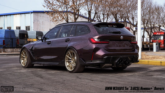 BMW M3CS M3C M3 G81 2021-ON & 3 Series M340i 330i G21 (Fits Both Pre-LCI & LCI) 2019-ON with Aftermarket Parts - Hommage+ Rear Roof Spoiler Carbon Fiber from Geex Village