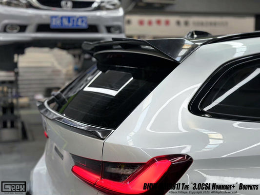 BMW M3CS M3C M3 G81 2021-ON & 3 Series M340i 330i G21 (Fits Both Pre-LCI & LCI) 2019-ON with Aftermarket Parts - Hommage+ Rear Roof Spoiler Carbon Fiber from Geex Village