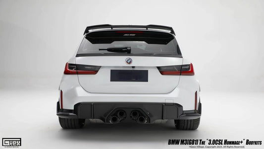 BMW M3CS M3C M3 G81 2021-ON & 3 Series M340i 330i G21 (Fits Both Pre-LCI & LCI) 2019-ON with Aftermarket Parts - Hommage+ Rear Spoiler Dry Pre-preg Carbon Fiber from Geex Village