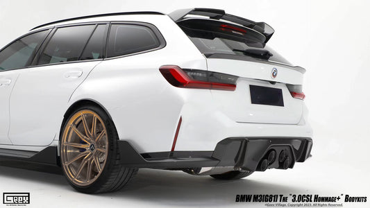 BMW M3CS M3C M3 G81 2021-ON & 3 Series M340i 330i G21 (Fits Both Pre-LCI & LCI) 2019-ON with Aftermarket Parts - Hommage+ Rear Spoiler Carbon Fiber from Geex Village