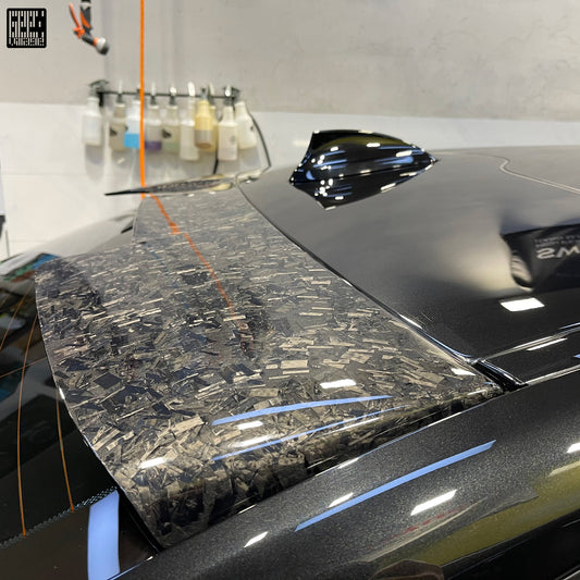 BMW M5C M5 F90 2018 2019 2020 2021 2022 2023 2024 & 5 Series M550 540 G30 2017 2018 2019 2020 2021 2022 2023 (Fits both Pre-LCI & LCI) with Aftermarket Parts - Rear Roof Spoiler Carbon Fiber from Geex Village