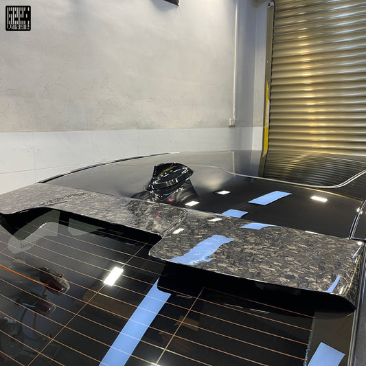 BMW M5C M5 F90 2018 2019 2020 2021 2022 2023 2024 & 5 Series M550 540 G30 2017 2018 2019 2020 2021 2022 2023 (Fits both Pre-LCI & LCI) with Aftermarket Parts - Rear Roof Spoiler Carbon Fiber from Geex Village