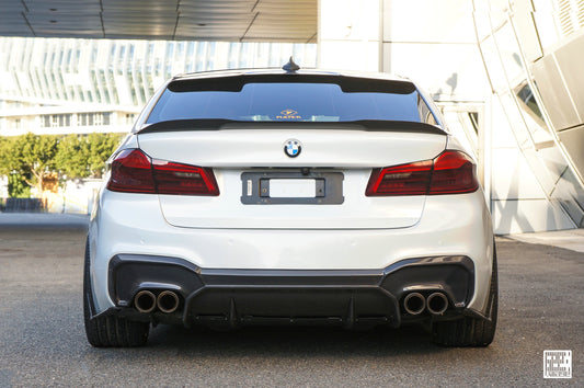 BMW M5C M5 F90 2018 2019 2020 2021 2022 2023 2024 & 5 Series M550 540 G30 2017 2018 2019 2020 2021 2022 2023 (Fits both Pre-LCI & LCI) with Aftermarket Parts - Rear Diffuser & Undertray Carbon Fiber from Geex Village
