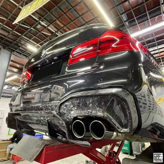 BMW M5C M5 F90 2018 2019 2020 2021 2022 2023 2024 & 5 Series M550 540 G30 2017 2018 2019 2020 2021 2022 2023 (Fits both Pre-LCI & LCI) with Aftermarket Parts - Rear Diffuser & Undertray Carbon Fiber from Geex Village