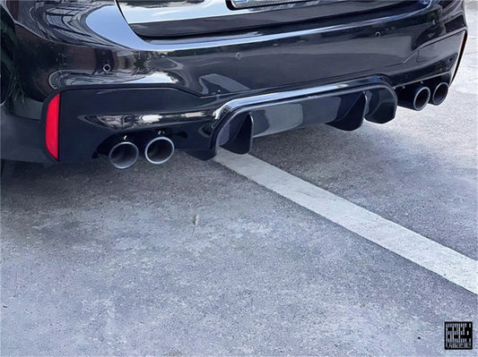 BMW M5C M5 F90 (Fits both Pre-LCI & LCI) 2018 2019 2020 2021 2022 2023 2024 with Aftermarket Parts - Center Rear Diffuser Replacement Carbon Fiber from Geex Village