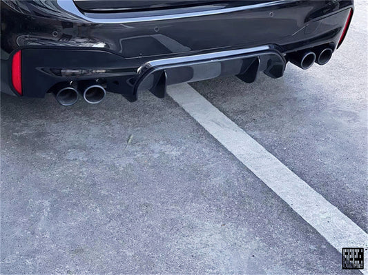 BMW M5C M5 F90 (Fits both Pre-LCI & LCI) 2018 2019 2020 2021 2022 2023 2024 with Aftermarket Parts - Center Rear Diffuser Replacement Carbon Fiber from Geex Village