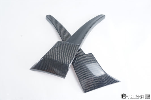 Cadillac ATS Turbo Luxury Performance Premium 2015 2016 2017 2018 2019 with Aftermarket Parts - Front Lip & Air Diverter Canards Carbon Fiber from Geex Village