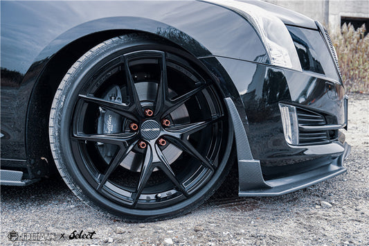 Cadillac ATS Turbo Luxury Performance Premium 2015 2016 2017 2018 2019 with Aftermarket Parts - Front Lip & Air Diverter Canards Carbon Fiber from Geex Village