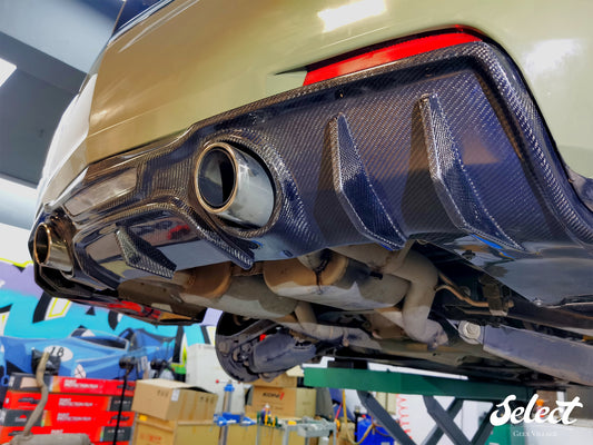 Cadillac ATS Turbo Luxury Performance Premium 2013 2014 2015 2016 2017 2018 2019 with Aftermarket Parts - Rear Diffuser Carbon Fiber from Geex Village
