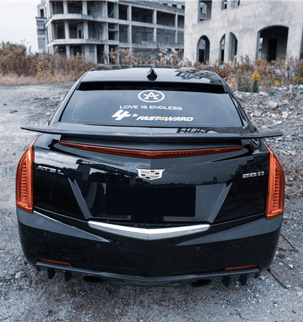 Cadillac ATS Turbo Luxury Performance Premium 2013 2014 2015 2016 2017 2018 2019 Sendan with Aftermarket Parts - Rear Spoiler Wing Carbon Fiber from Geex Village